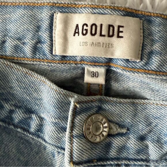 AGOLDE Jamie High Rise Distressed Straight Leg Relaxed Fit Jeans Size 30 - Picture 4 of 8